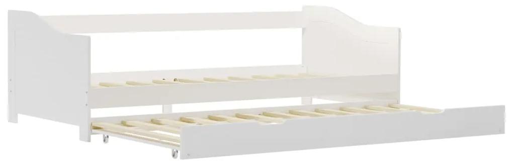 283149 vidaXL Cadru pat canapea, extensibil, alb, 90 x 200 cm, lemn de pin