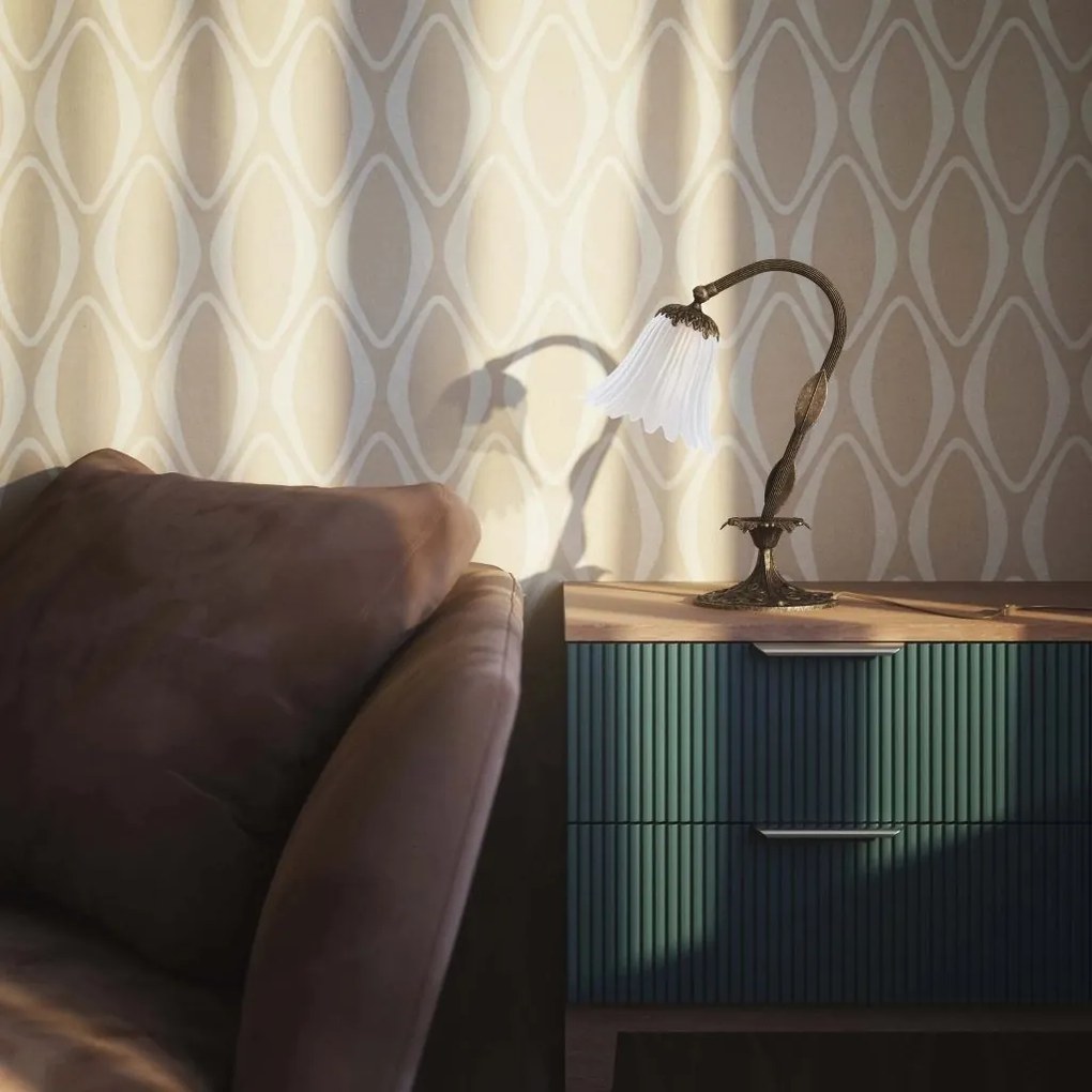 Veioza, Lampa de masa din alama cu detalii gravate Dalida