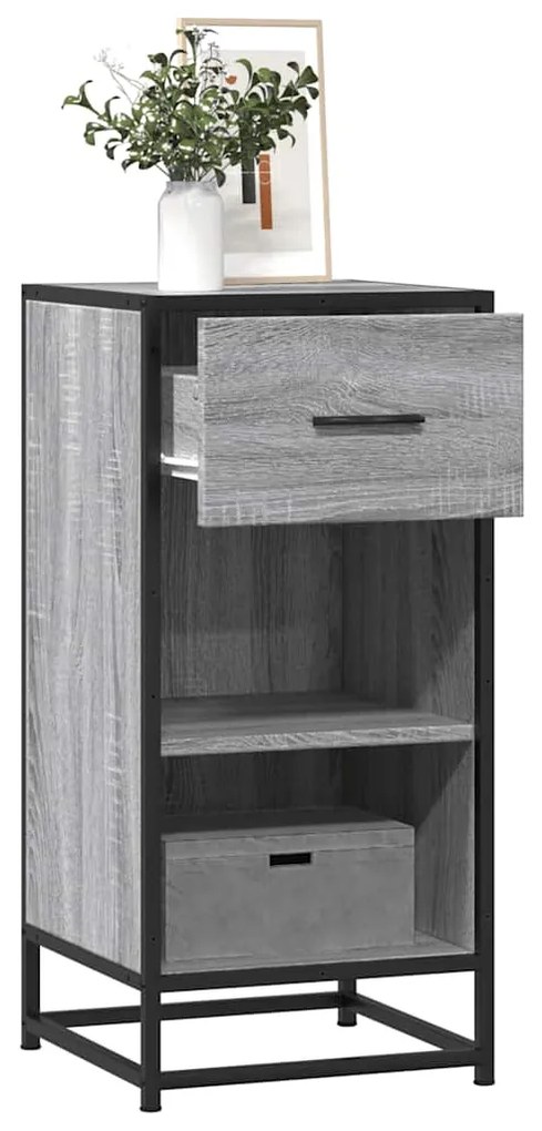 vidaXL Dulap, gri sonoma, 35,5x35x76 cm, lemn prelucrat și metal