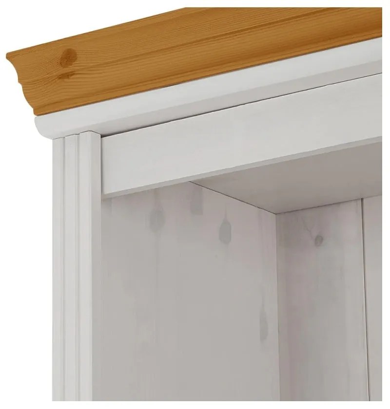 Bibliotecă albă din lemn de pin 74x223x37 cm Anita – Støraa