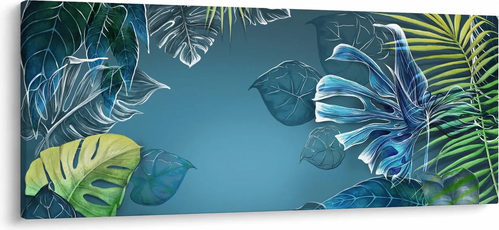 Tablou - Frunzele plantelor tropicale (120x50 cm)