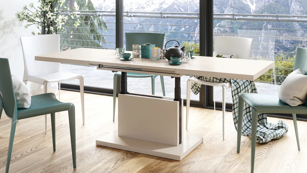 Mazzoni ASTON Bej [Super Mat / Anti-fingerprint] - MĂSUȚĂ EXTENSIBILĂ MODERNĂ MĂSUȚĂ DE CAFEA CAȘMIR