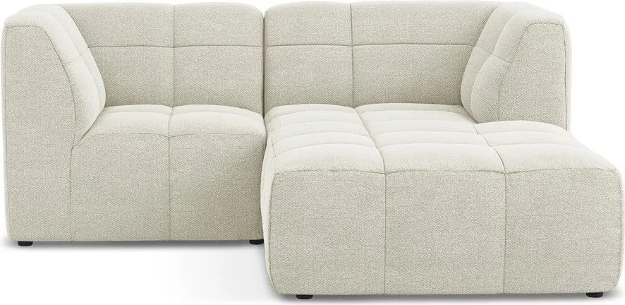 Colțar bej cu tapițerie din țesătură bouclé (cu colț pe partea dreaptă/cu șezlong) Aloha – Makamii