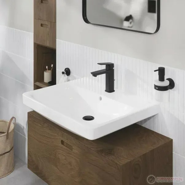 Baterie lavoar monocomanda Grohe Cubeo M cu ventil Pop-Up negru mat