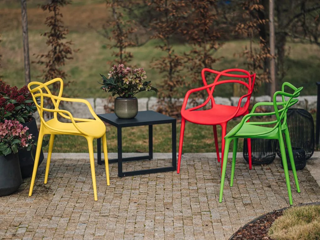 Set 4 bucati scaune din plastic KATO, galbena