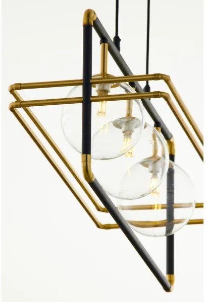 Lustră pe cablu Jupiter 2030 FIORI 3xG9/10W/230V negru/auriu/transparent