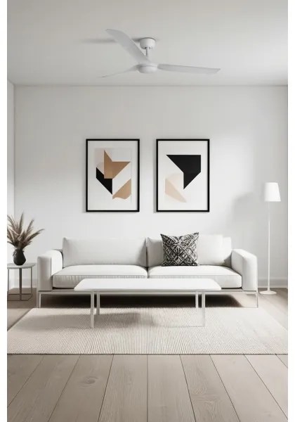 Ventilator de tavan FARO 33814WT PUNT M alb d. 132 cm Wi-Fi + telecomandă