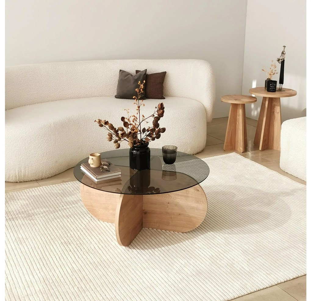 Măsuță de cafea Bubbly (stejar zafir + gri). 1089606