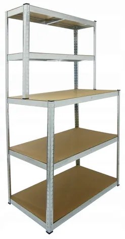 Raft depozitare, metalic, 5 polite, 100/175 kg, 100x30/60x180 cm