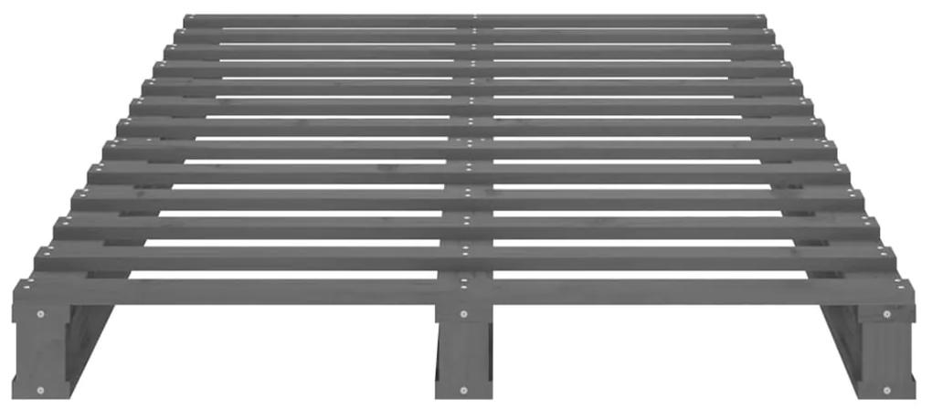 Cadru de pat Small Single 2FT6, gri, 75x190 cm, lemn masiv pin Gri, 75 x 190 cm