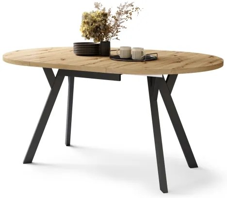 Masă de dining ARTUR, stejar artisan/negru