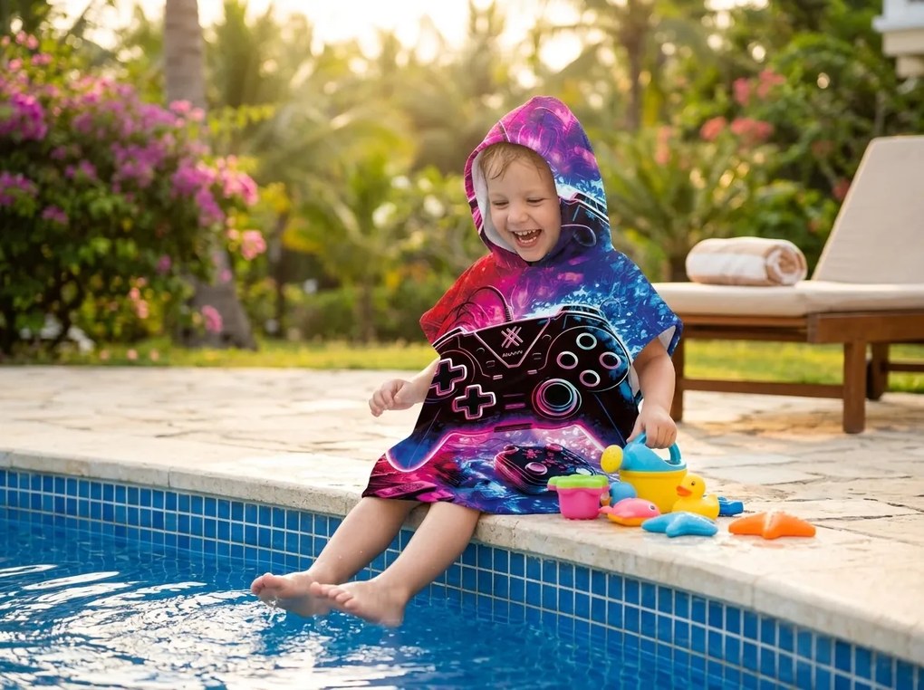 Poncho pentru copii GAMES colorat