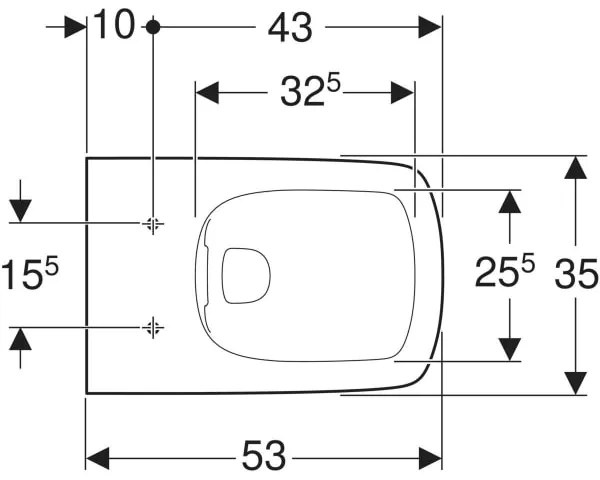 Vas WC suspendat rimless Geberit Selnova Square, alb, cu spalare verticala