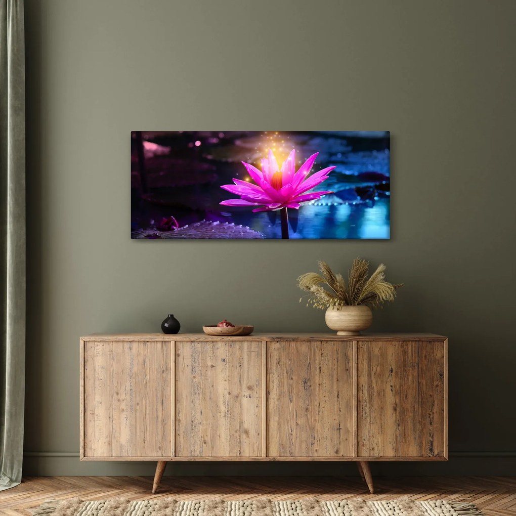 Tablou cu lotus pe apă (120x50 cm)