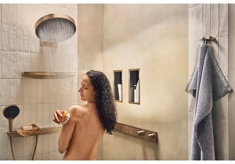 Pălărie de duș, Hansgrohe, Rainfinity 360, 3 jeturi, bronz periat