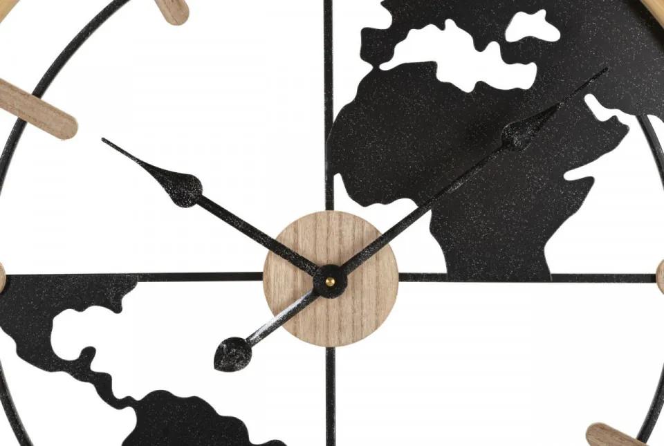 Ceas de perete maro / negru din metal / MDF, Ø 60 x 5 cm, World Mauro Ferreti