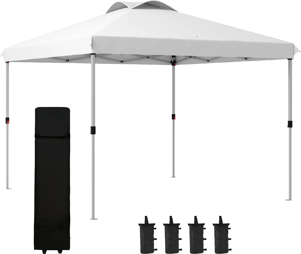 Outsunny Tonelă / pavilion de grădină pop-up pliabil 3 x 3 m cu sac de transport pe roți, înălțimi reglabile | Aosom Romania