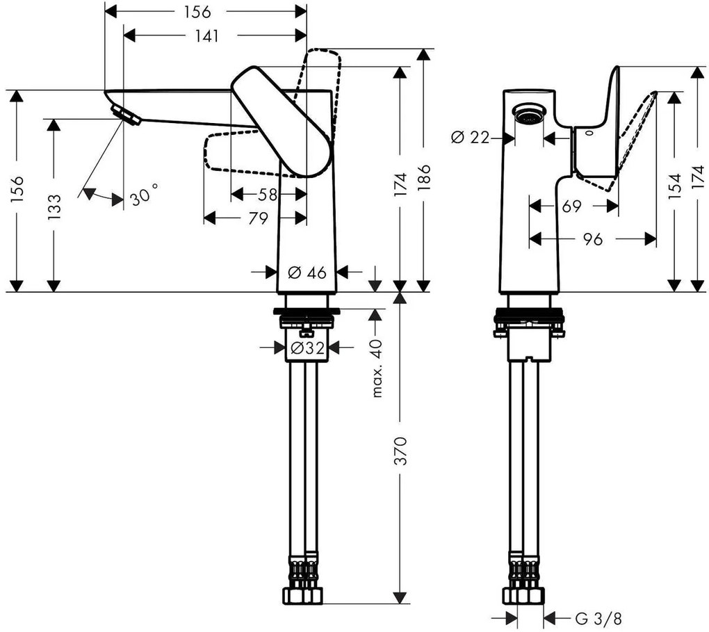 Baterie lavoar Hansgrohe Talis E 150, fara ventil - 71755000