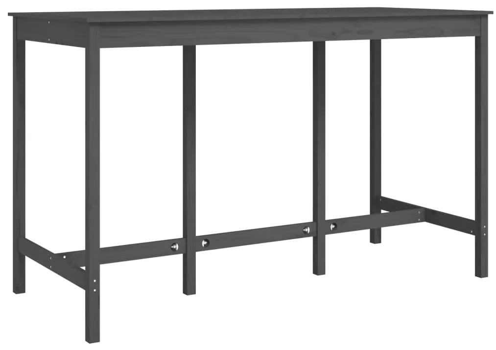 822164 vidaXL Masă de bar, gri, 180x80x110 cm, lemn masiv de pin