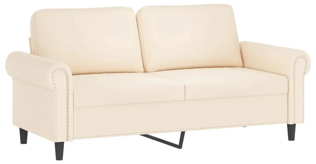 Canapea cu 2 locuri, crem, 140 cm, catifea Crem, 172 x 77 x 80 cm