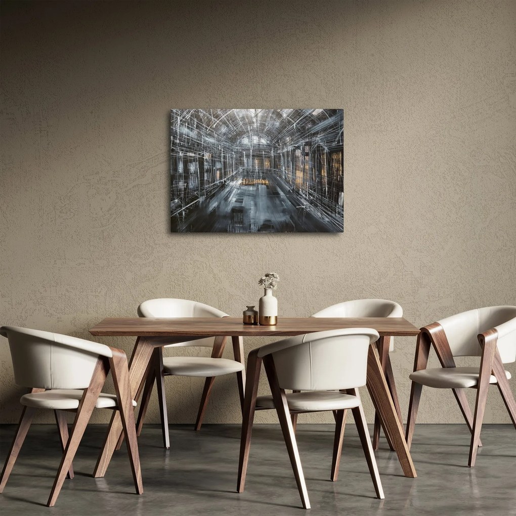 Tablou cu u interiorul clădirii vechi (70x50 cm)