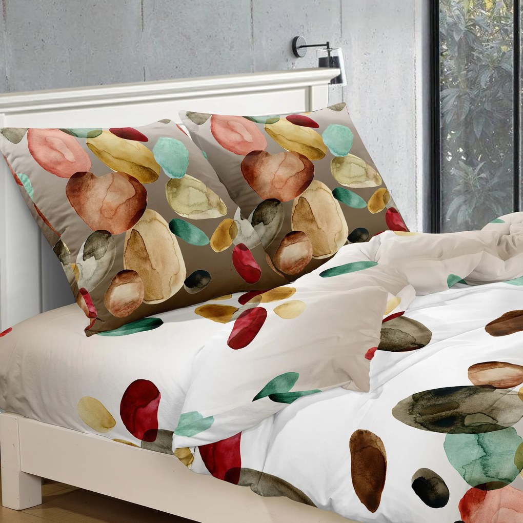 Lenjerie de pat din microfibra multicolor, PEBBLES Dimensiune lenjerie de pat: 2 buc 70 x 80 cm | 200 x 220 cm