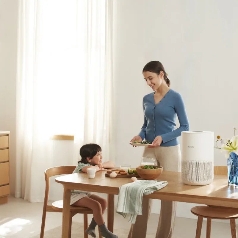 Purificator de aer Xiaomi Smart Air Purifier 4 Compact BHR5860EU, 27 W, 27 m², 230 m³/h, PM2.5, Indicator calitate aer, SMART, Mi Home, Alb