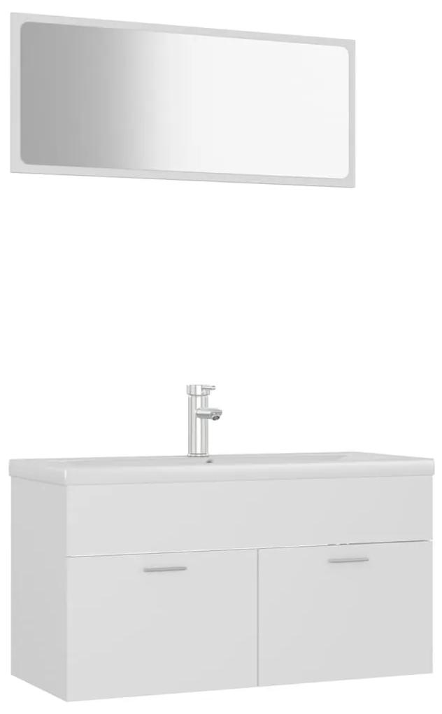3071333 vidaXL Set mobilier de baie, alb, lemn prelucrat