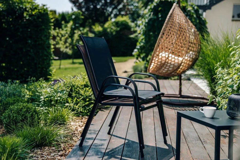 OFERTA Set 2 scaune de gradina TAVERNO gri/negru Clasa II