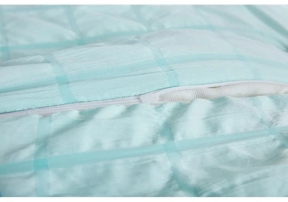 Lenjerie de pat verde-mentă din țesătură crep pentru pat de o persoană 140x200 cm Naomi – My House