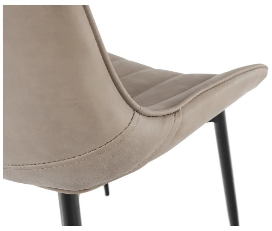 Scaun, piele ecologică gri maroniu taupe/negru, HAZAL