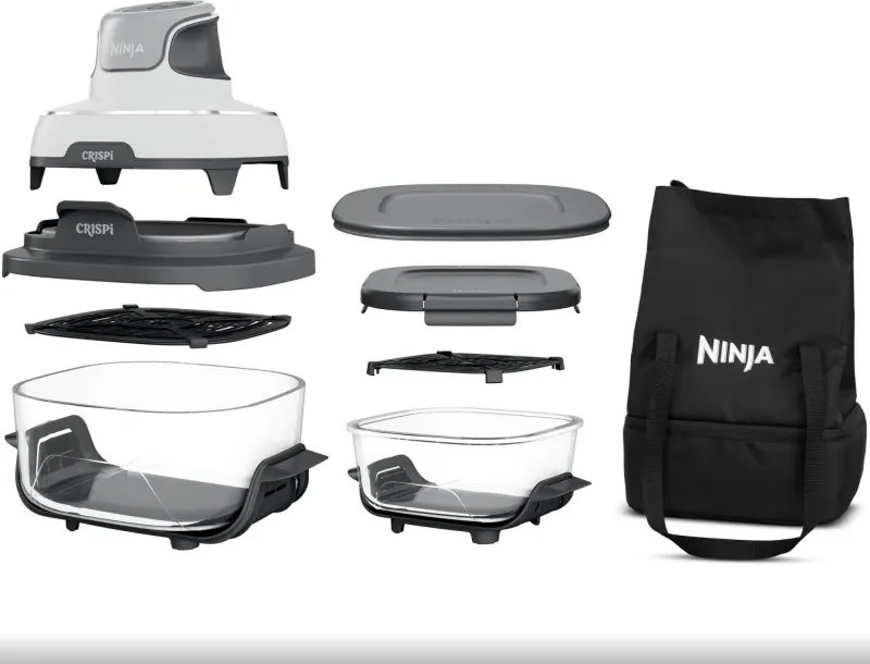 Friteuza cu aer cald 4in1 Ninja CRISPi FN102EU, 1700 W, 3,8 + 1,4 l, 70-185°C, TempWare, Placi ceramice, Fara PFAS, Design portabil, Alb