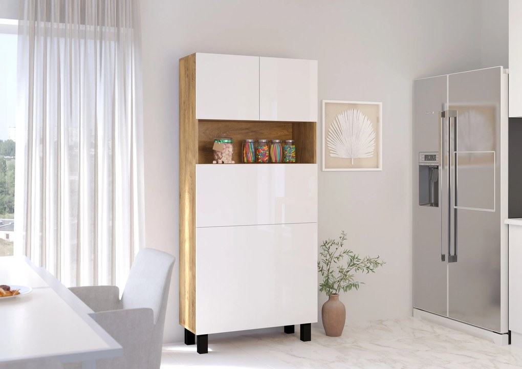 Masă PC Home (alb lucios + Stejar burgund). 1124936