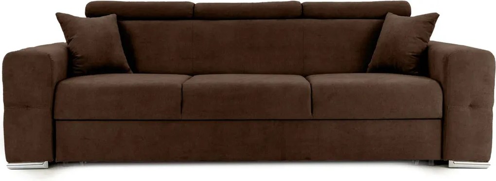 Canapea Extensibilă 3 locuri BELLAGIO, cu tetiere reglabile, 242x95x99 cm, Maro-Enjoy