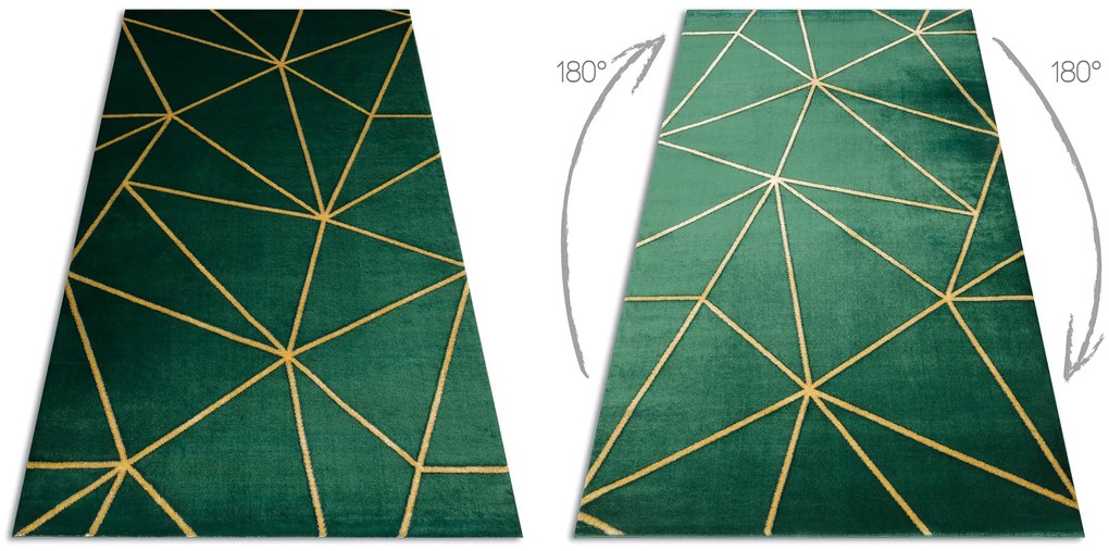 Exclusiv EMERALD covor 1013 glamour, stilat, geometric sticla verde / aur