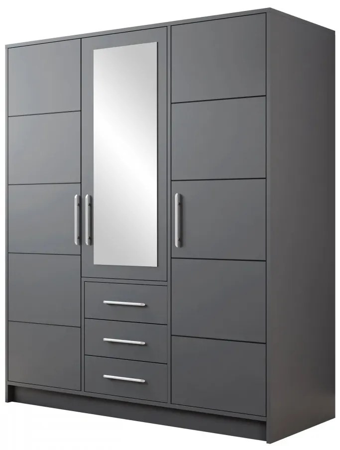Dulap de haine Lenona D3 (grafit) (cu oglindă). Promo -17%. 1105773