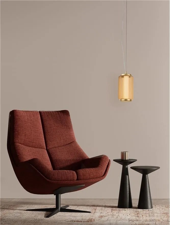 Pendul LED modern, Metal, Sticla, Chihlimbar, VESPER