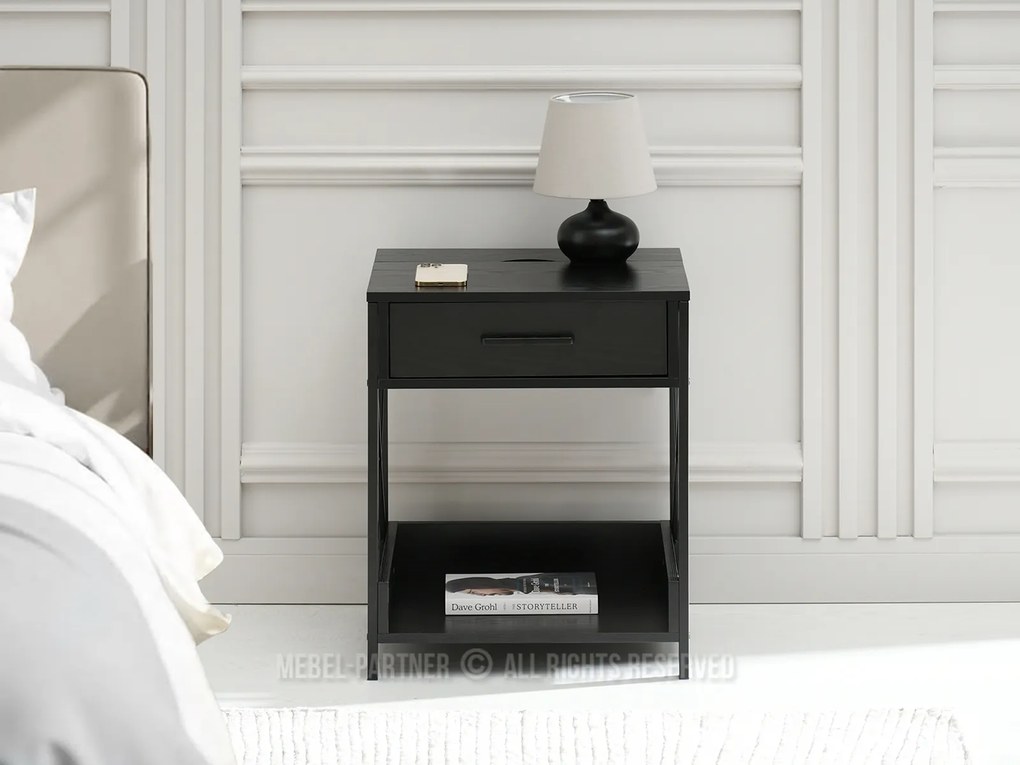 Noptieră Torry (lemn negru + negru). Promo -22%. 1111721
