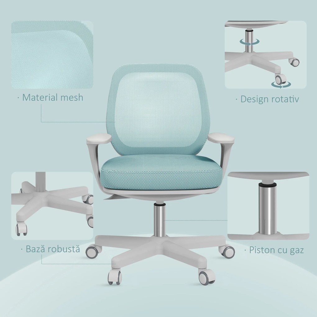 Vinsetto Scaun de Birou Ergonomic, Reglabil pe Înălțime și Respirabil, Verde | Aosom Romania