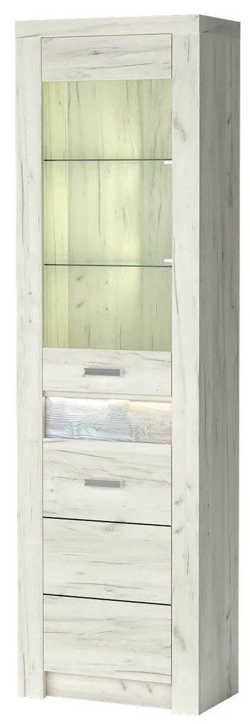 Vitrină Indie 23 (cu iluminat LED) (craft alb). 1057819
