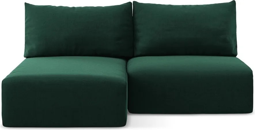 Colțar verde închis extensibil/cu spațiu de depozitare cu tapițerie din catifea (cu colț pe partea stângă/cu șezlong) Kalena – Makamii