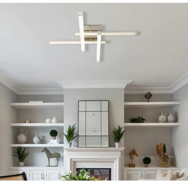 Plafonieră LED Globo 67346-24 KIRINA LED/24W/230V 4000K crom mat