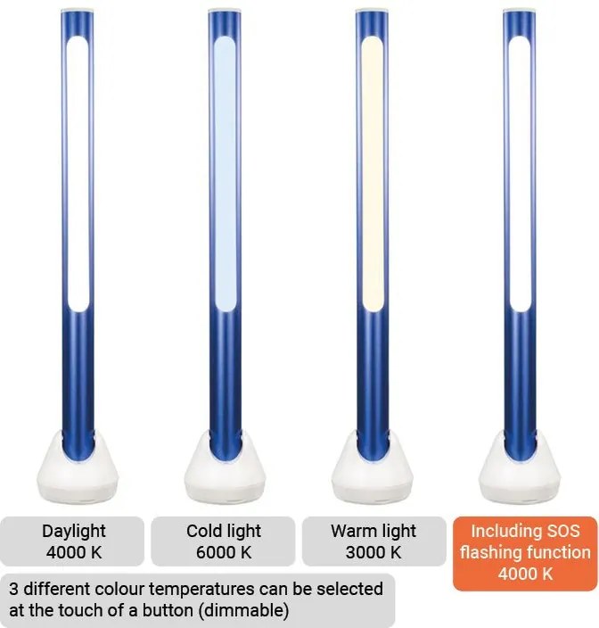 Garthen LED lampă de camping, impermeabil, albastru, 30 cm