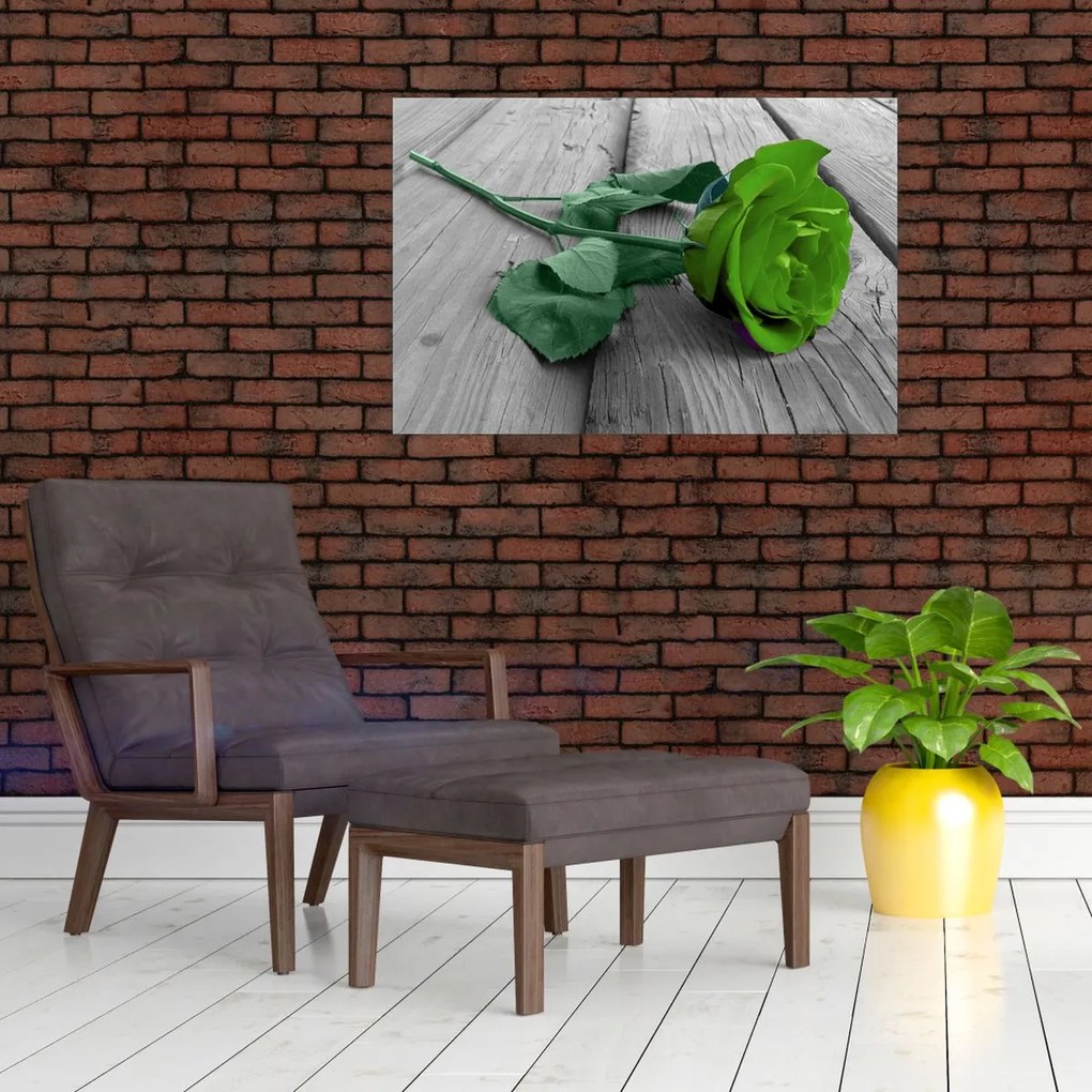 Tablou - Trandafir verde (90x60 cm)