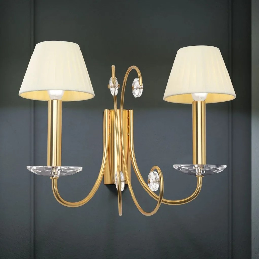 Aplica de perete stil clasic cu cristal K9 ARIANE 2L aurie