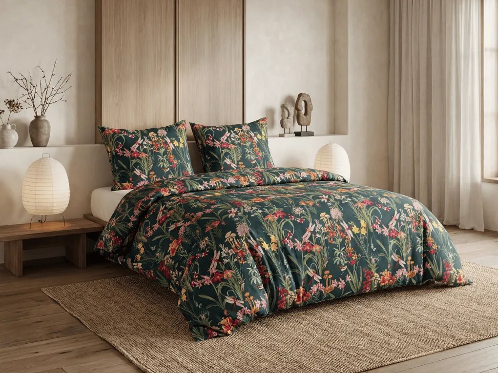 Lenjerie de pat din microfibra MYSTIC GARDEN verde inchis Dimensiune lenjerie de pat: 70 x 90 cm | 140 x 220 cm