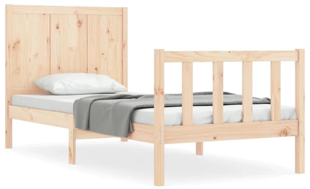 3192581 vidaXL Cadru de pat cu tăblie single mic, lemn masiv