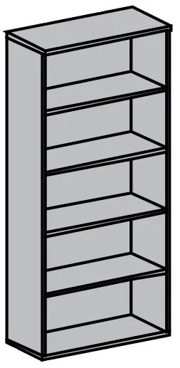 Dulap înalt cu lambriuri TopOffice 13, salcâm deschis