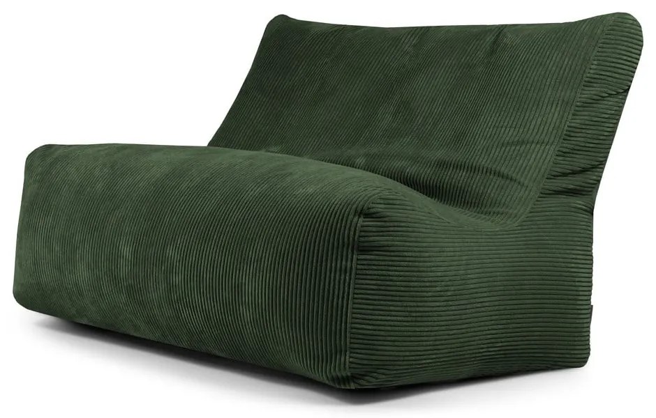 Fotoliu bean bag verde cu tapițerie din catifea reiată Sofa Seat Lounge – SLOWDOWN