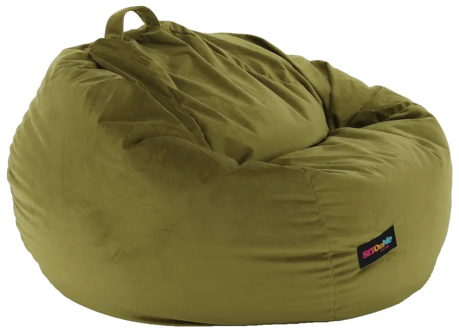Fotoliu tip sac, material textil verde măsliniu, TRIKALO